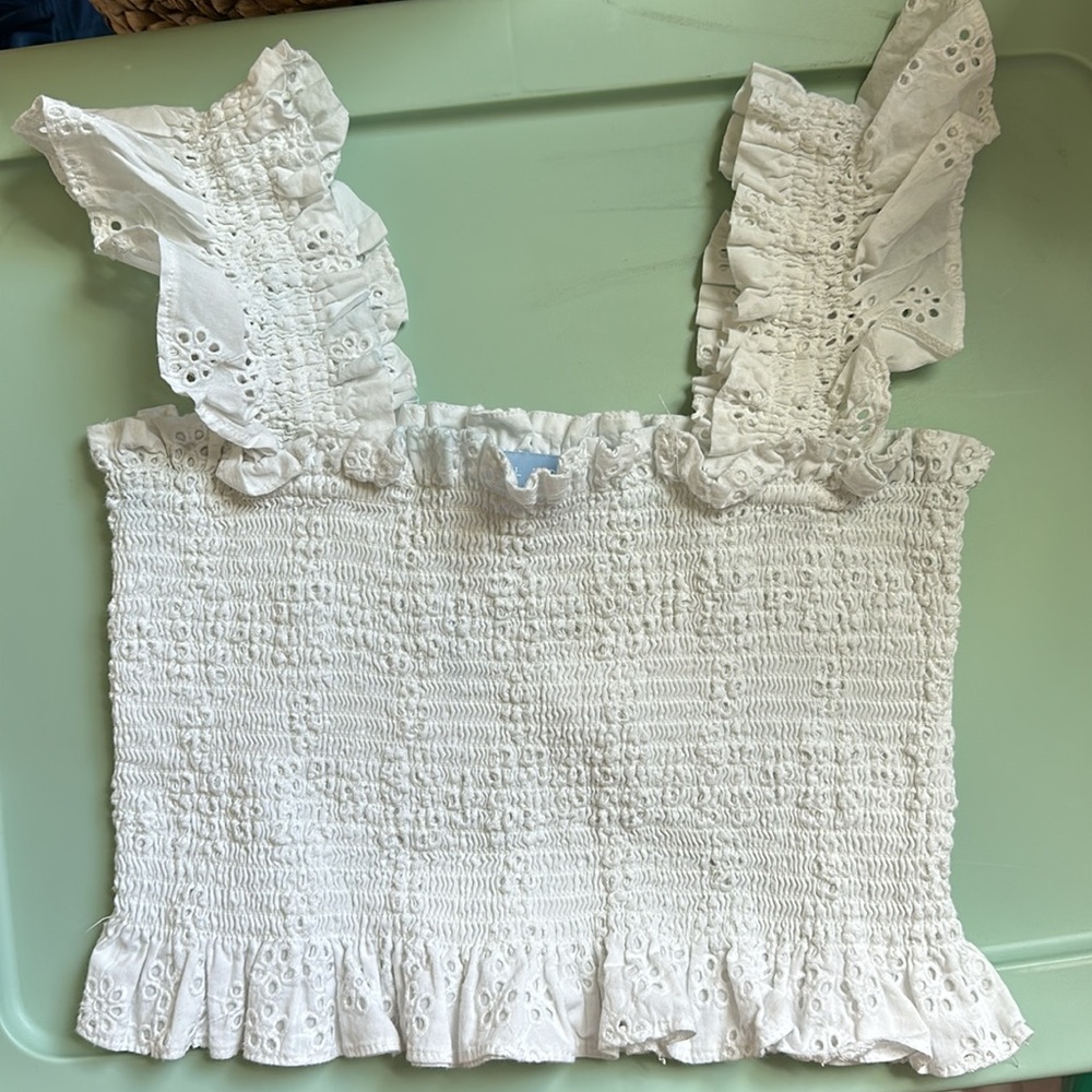 Hill House Home White eyelet Paz top